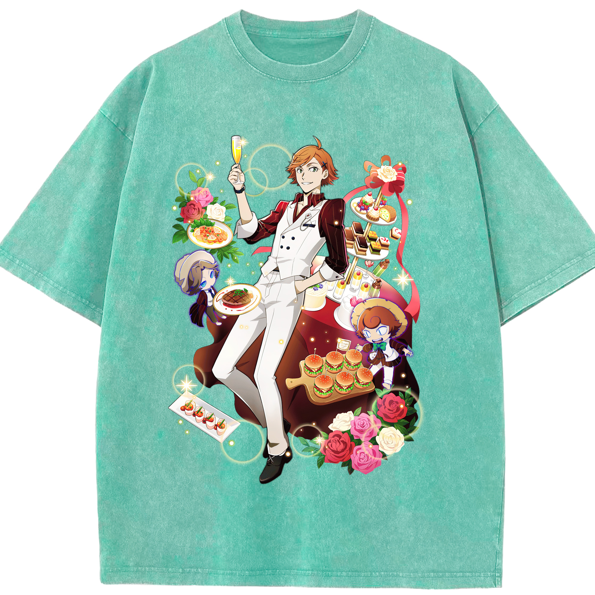 （画像用） 文豪ストレイドッグス Bungo Stray Dogs 綿100% ヴィンテージ風 半袖Tシャツ（フロントプリント）